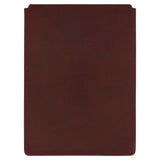Escuyer red and burgundy leather MacBook sleeve — burgundy back panel, two-tone Italian veg-tanned leather