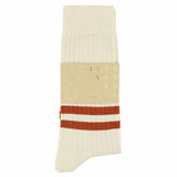 Men Stripes socks - Ecru / Brick - Escuyer