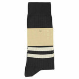 Men Stripes socks - Off Black / Ecru - Escuyer