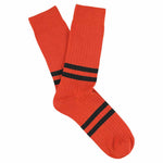 Men Stripes socks - Orange / Off Black - Escuyer